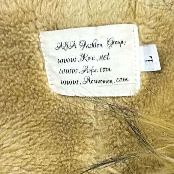 Vintage Olive Green Faux Fur Parka Coat Y2K Boho Festival Jacket Street Style - Picture 8 of 12